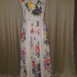 V Cristina Sleeveless Floral Maxi Dress Large $35