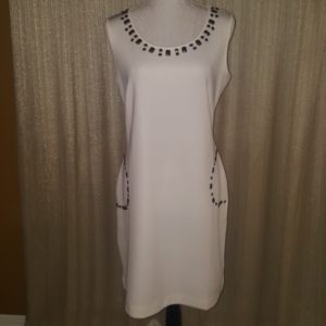eci White Studded Neck Dress sz. 14 $30