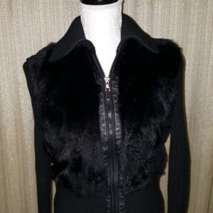 Jennyfer J Rabbit Fur and Faux Leather Trim $45
