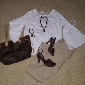 shop this look – necklace set, pants and shoes